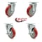 Service Caster Cooking Performance Group 369CASTER4 Replacement Caster Set with Brakes-, 4PK COO-SCC-20S514-PPUB-RED-2-TLB-2 - alternate 2